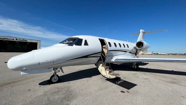 A Cessna Citation XLS Plus parked.