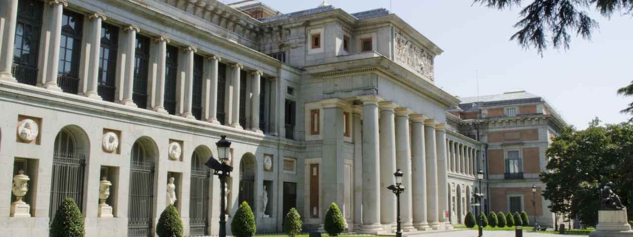 A front-side view of the Prado Museum in Madrid.