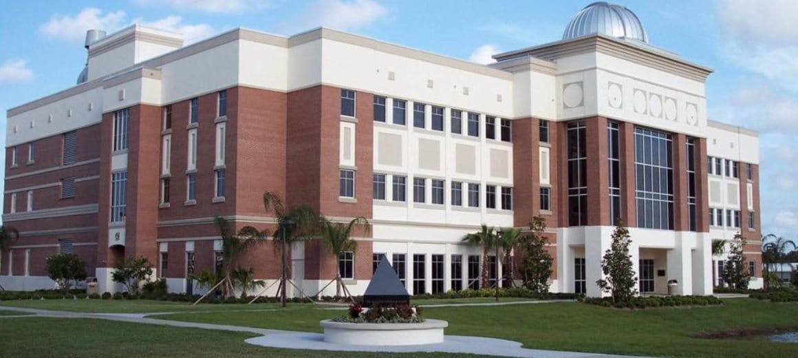 View of the College of Engineering and Science building at Florida Institute of Technology.