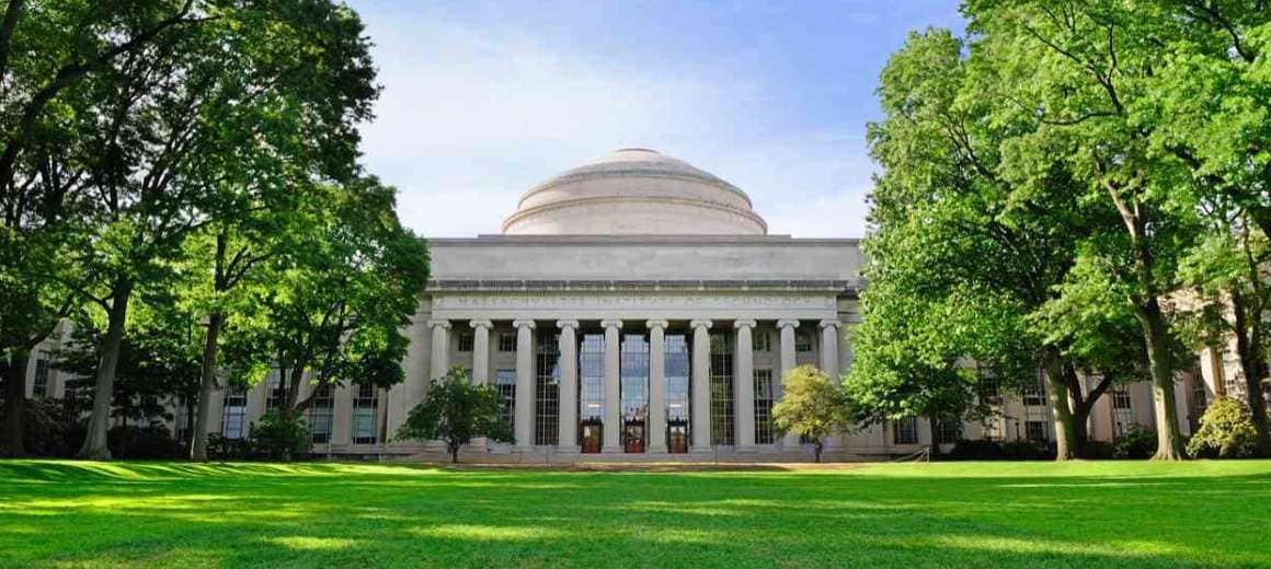 View of the Great Dome and Killian Court at Massachusetts Institute of Technology.