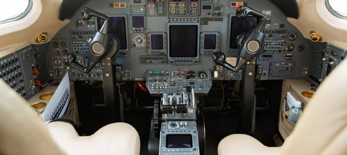 The tiny Cirrus Vision Jet cockpit.