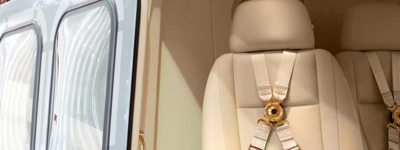 Luxury helicopter interior.