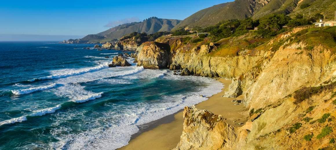 The Californian Pacific coast at Big Sur in Monterey County.