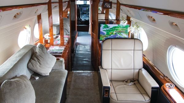  Interior of the Gulfstream IV.