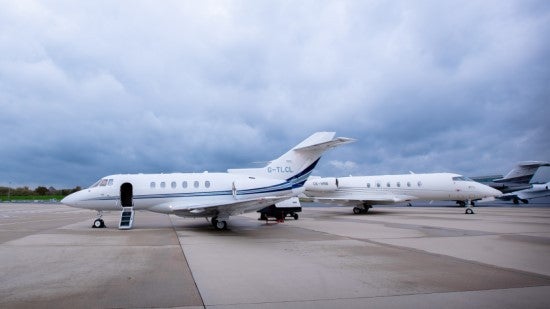 Private jets on the air strip