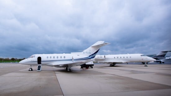 Private jets on the air strip