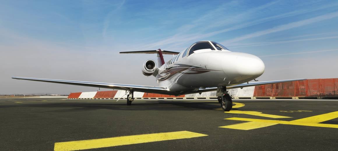 Cessna 501 Citation waiting to take off