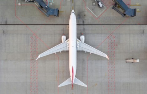 The top view of the airplane 