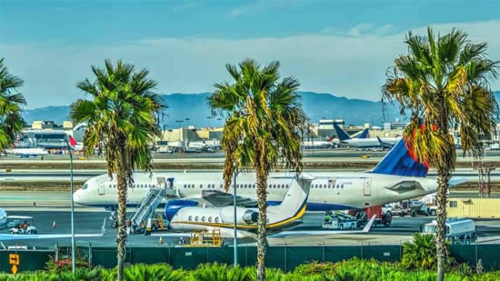 An airport in California