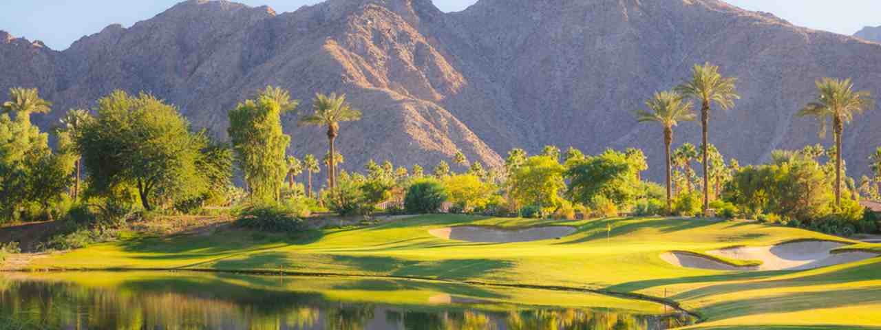 Sunset light over the Indian Wells Golf Course 