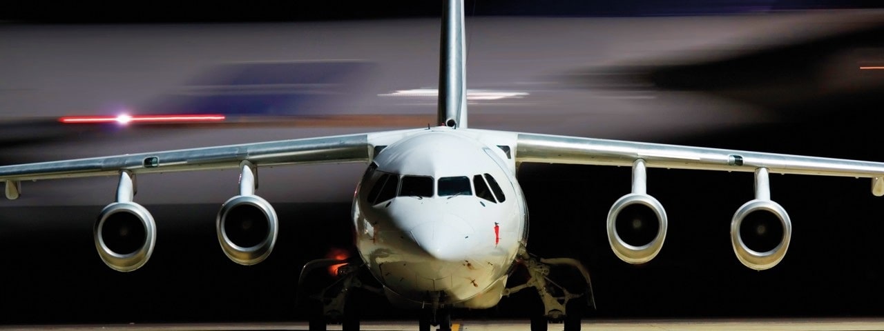 The exterior of the BAe146-200F.