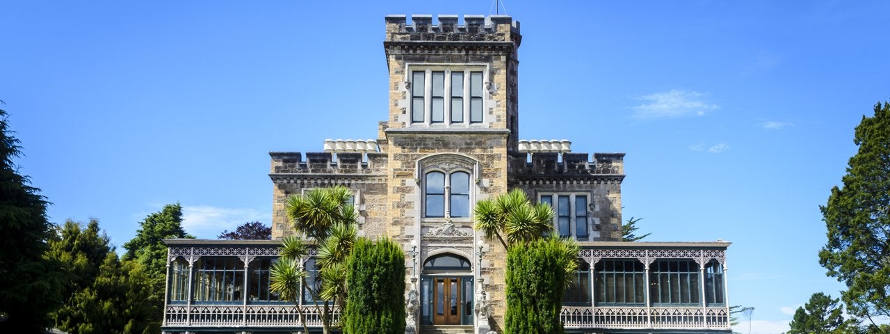 The front of Larnach Castle in Dunedin, New Zealand.