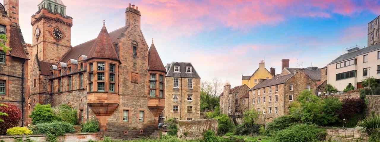 The picturesque Dean village in Edinburgh.