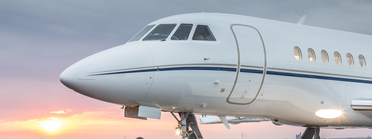 A private jet getting ready for takeoff.