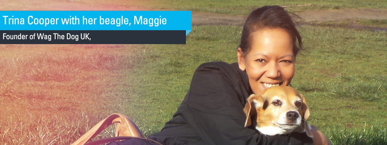 Trina Cooper with her beagle, Maggie.