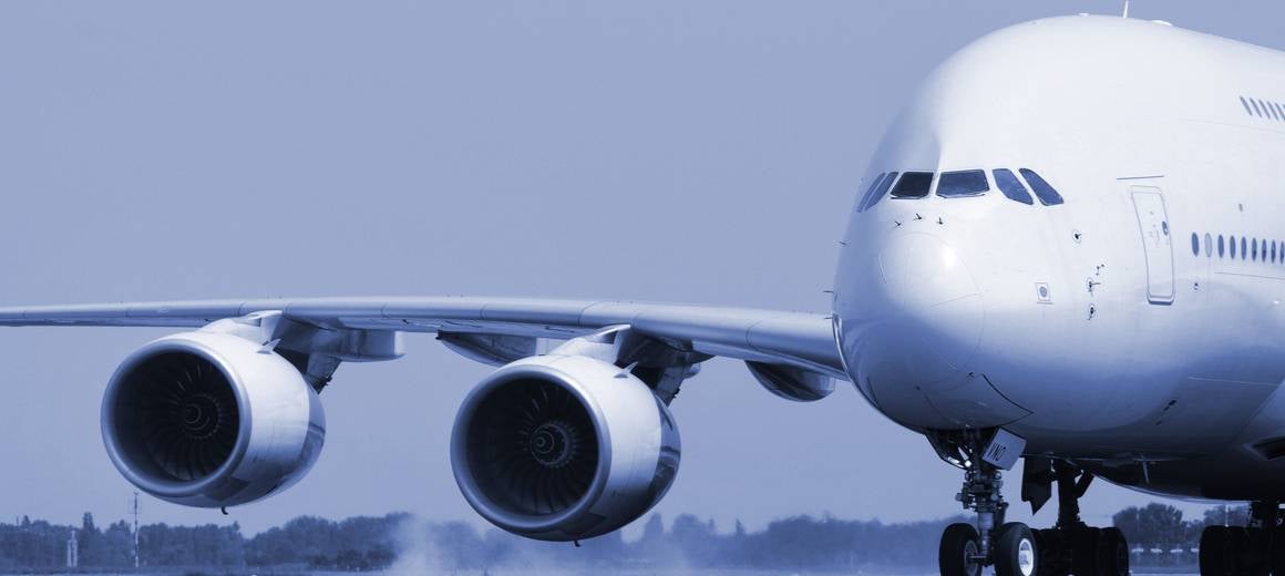 Airbus 380 on a runway