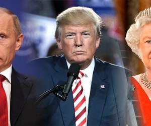 Vladimir Putin, Donald Trump and Queen Elizabeth II featured as world leaders