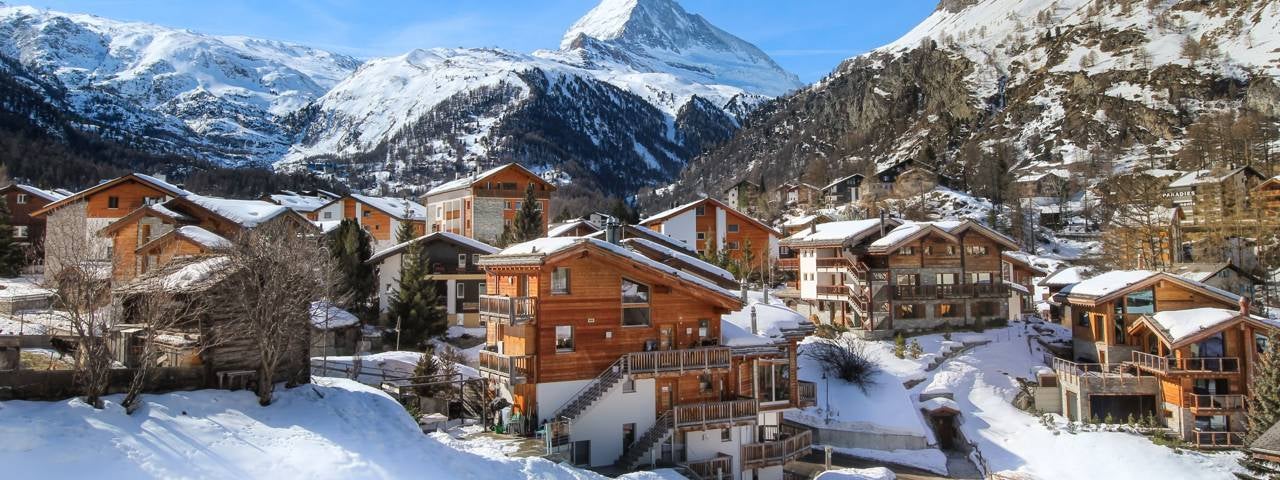 The alpine village in Zermatt, Switzerland.