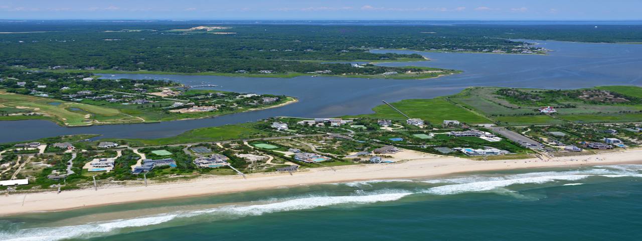 Aerial view of the Hamptons, New York.