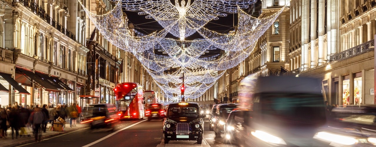 Oxford Street in London at Christmas