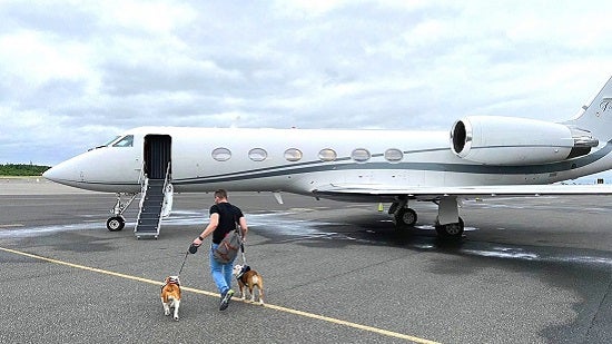 are dogs allowed on private jets