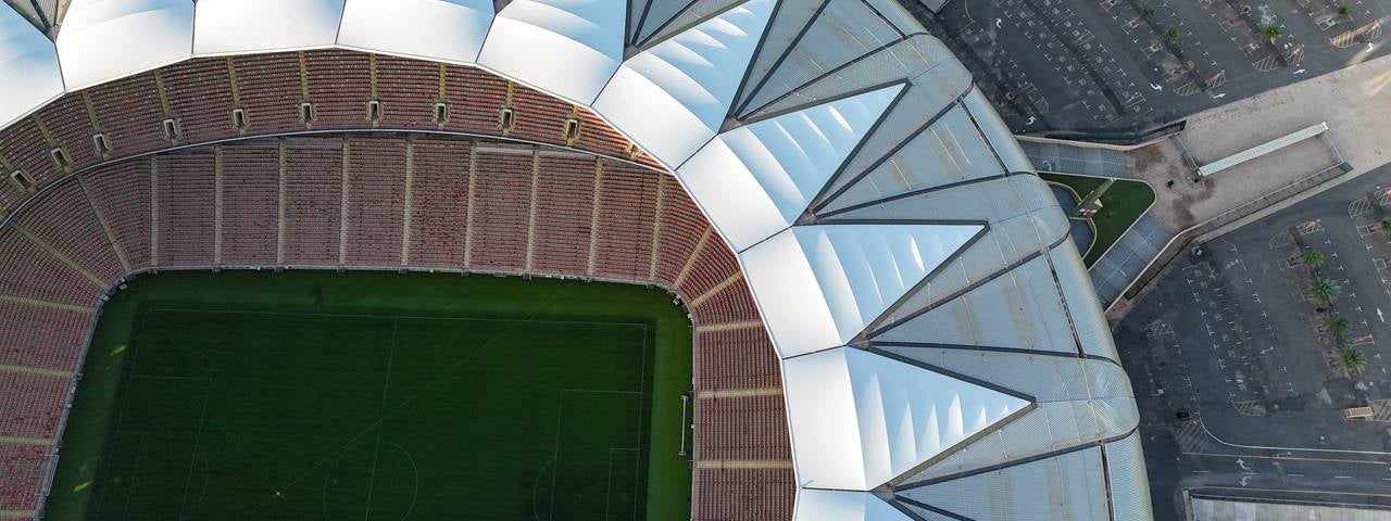 An aerial view of the King Abdullah Sport City Stadium. 