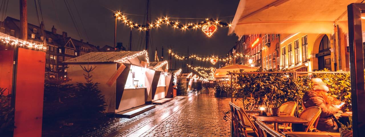 Nyhavn Christmas market in Copenhagen.