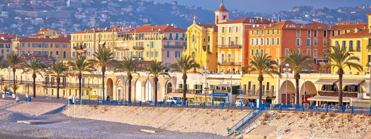 City of Nice Promenade des Anglais and waterfront view.