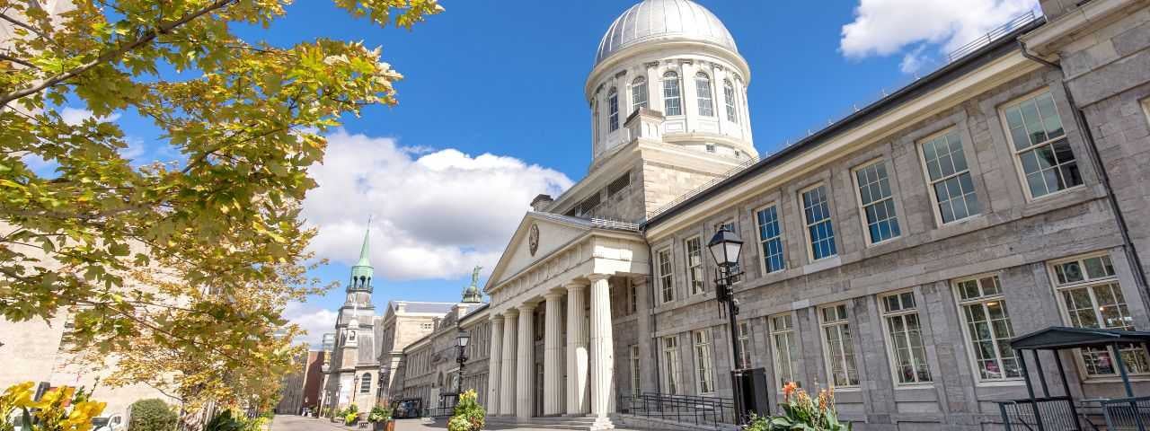 Bonsecours Market in Old Montreal, a historic town close to the Old Port of Montreal, one of the main tourist attractions and destinations in Quebec.