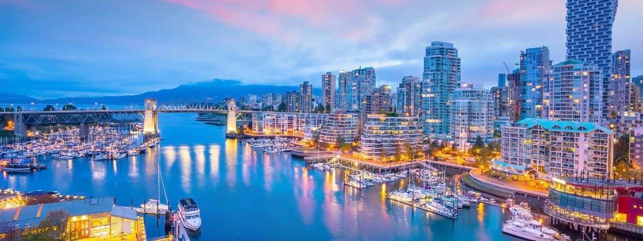 Luxury house with gorgeous night ocean view in Vancouver.