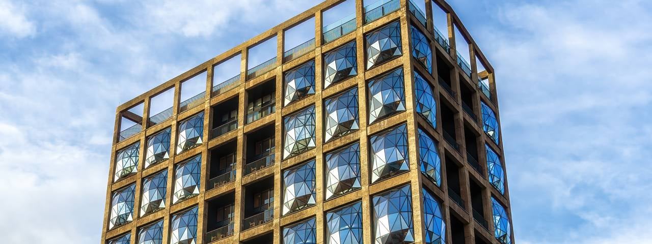 An exterior view of the upper floors of the Silo Hotel in Cape Town.