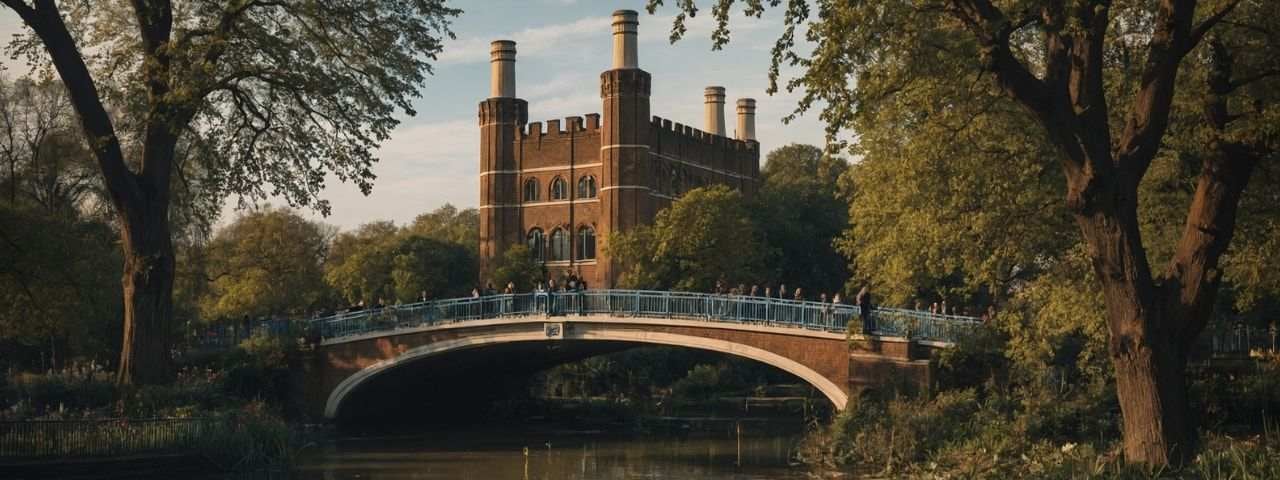 Battersea Park, a large, historic park located in the London Borough of Wandsworth, along the south bank of the River Thames. 