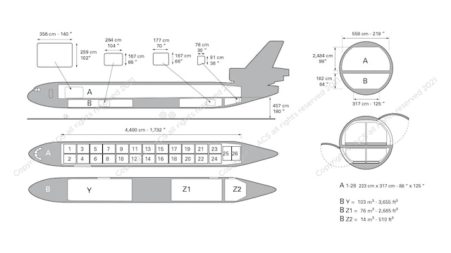 Boeing MD 11F Aircraft Layout